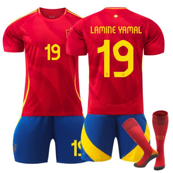 2024 Spain Home Football Kit No. 19 Yamal With Socks