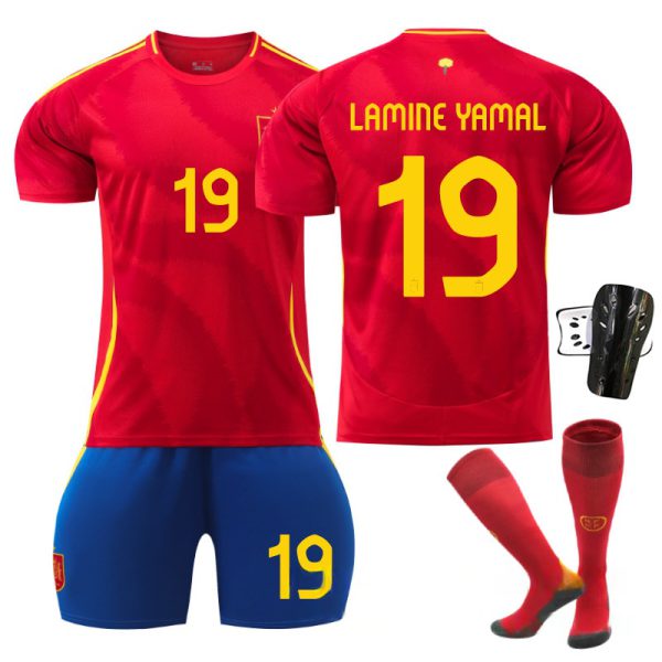 2024 Spain Home Football Kit No. 19 Yamal With Socks And Guard