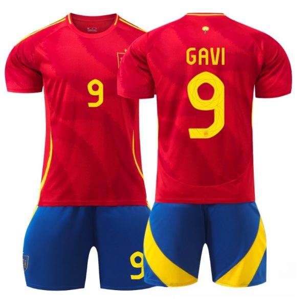 2024 Spain Home Football Kit No. 9 Gavi