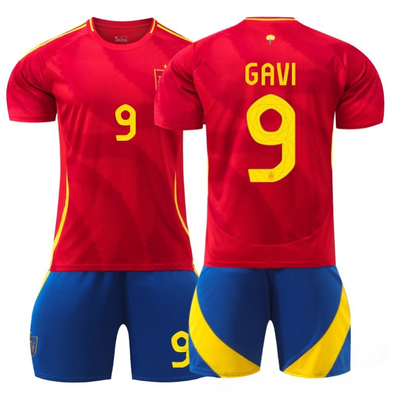 2024 Spain Home Football Kit No. 9 Gavi