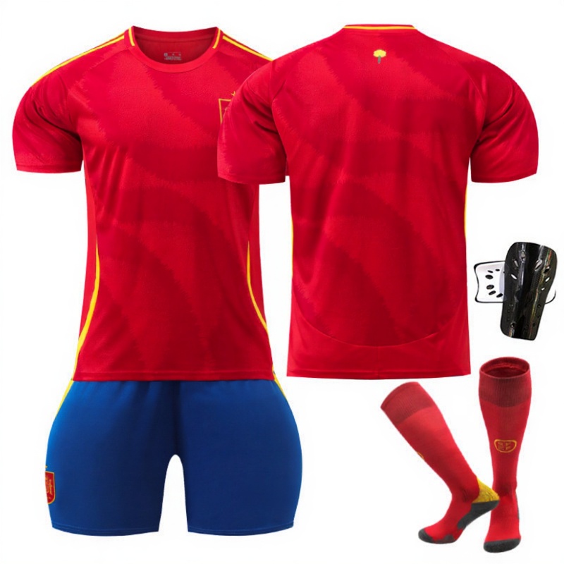 2024 Spain Home Football Kit Without Number With Socks And Guard