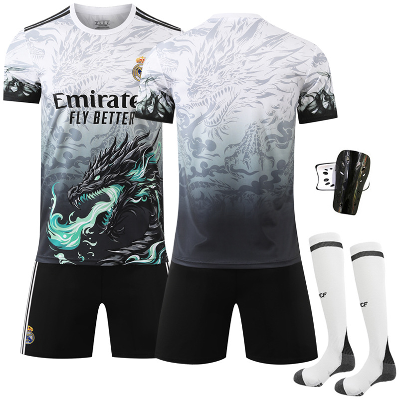 2024–2025 Real Madrid Blue Dragon Special Edition Football Kit With Socks And Protective Gear