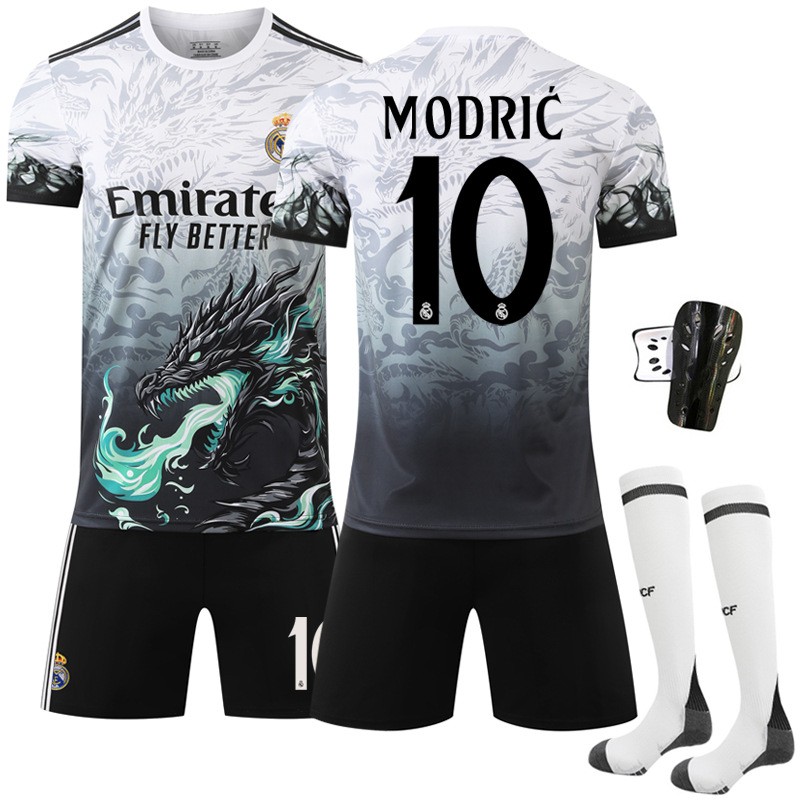 2024–2025 Real Madrid Blue Dragon Special Edition No.10 Modrić Football Kit With Socks And Protective Gear