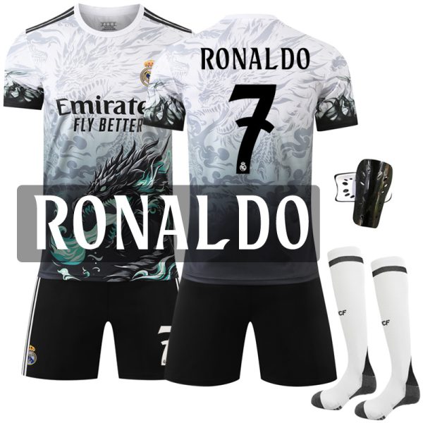 2024–2025 Real Madrid Blue Dragon Special Edition No.7 Ronaldo Football Kit With Socks And Protective Gear