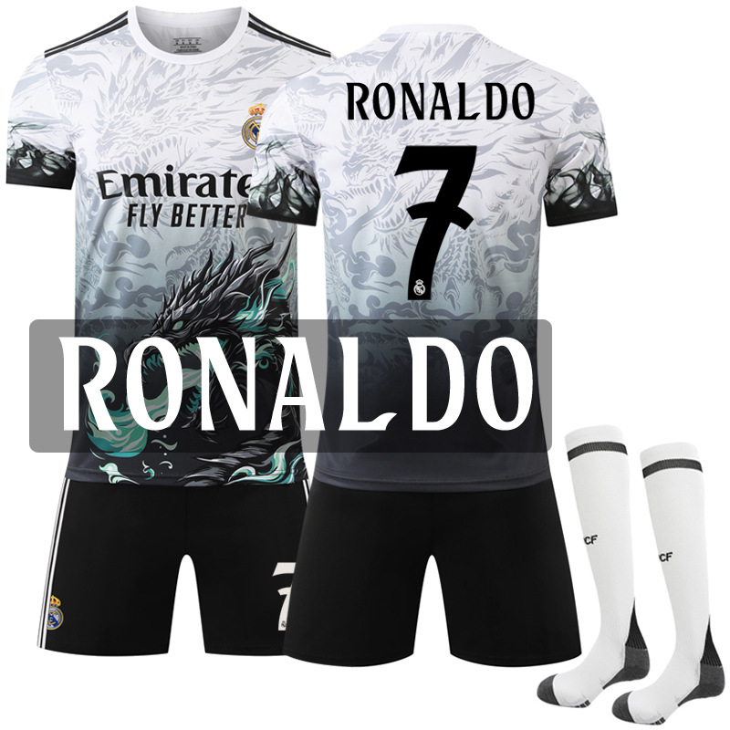 2024–2025 Real Madrid Blue Dragon Special Edition No.7 Ronaldo Football Kit With Socks