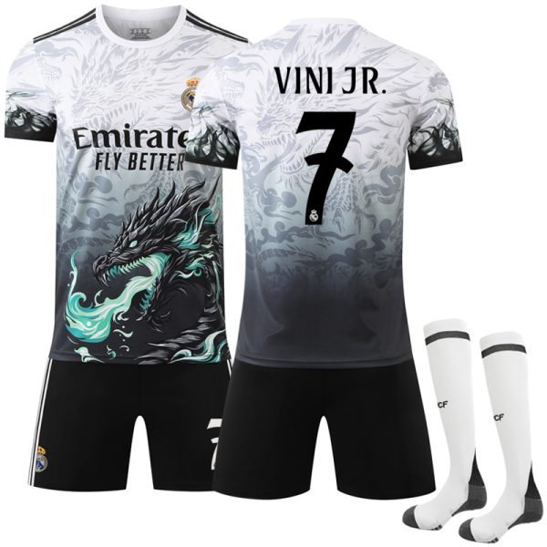 2024–2025 Real Madrid Blue Dragon Special Edition No.7 Vini Football Kit With Socks