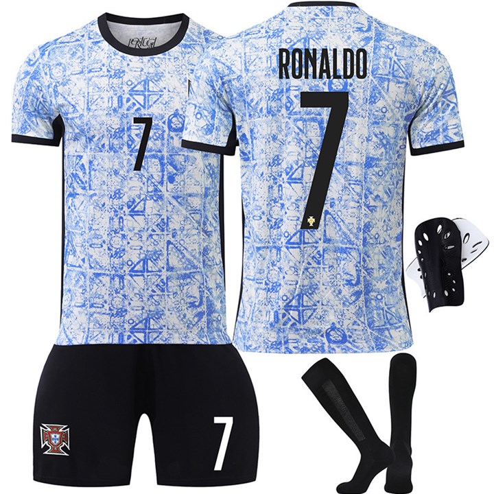 24-25 Portugal Away Football Kit No. 7 Ronaldo With Socks And Guard