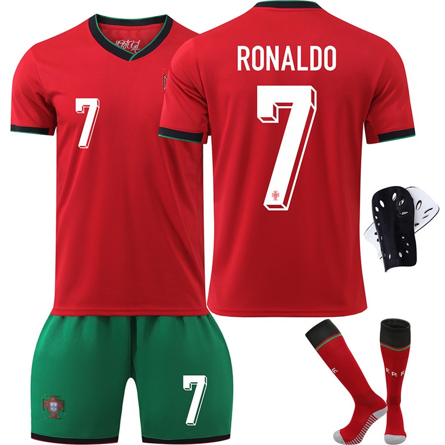 24-25 Portugal Home Football Kit No. 7 Ronaldo With Socks And Guard