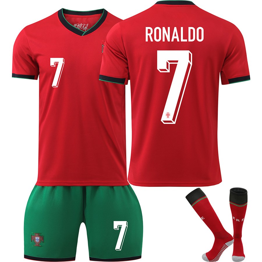 24-25 Portugal Home Football Kit No. 7 Ronaldo With Socks
