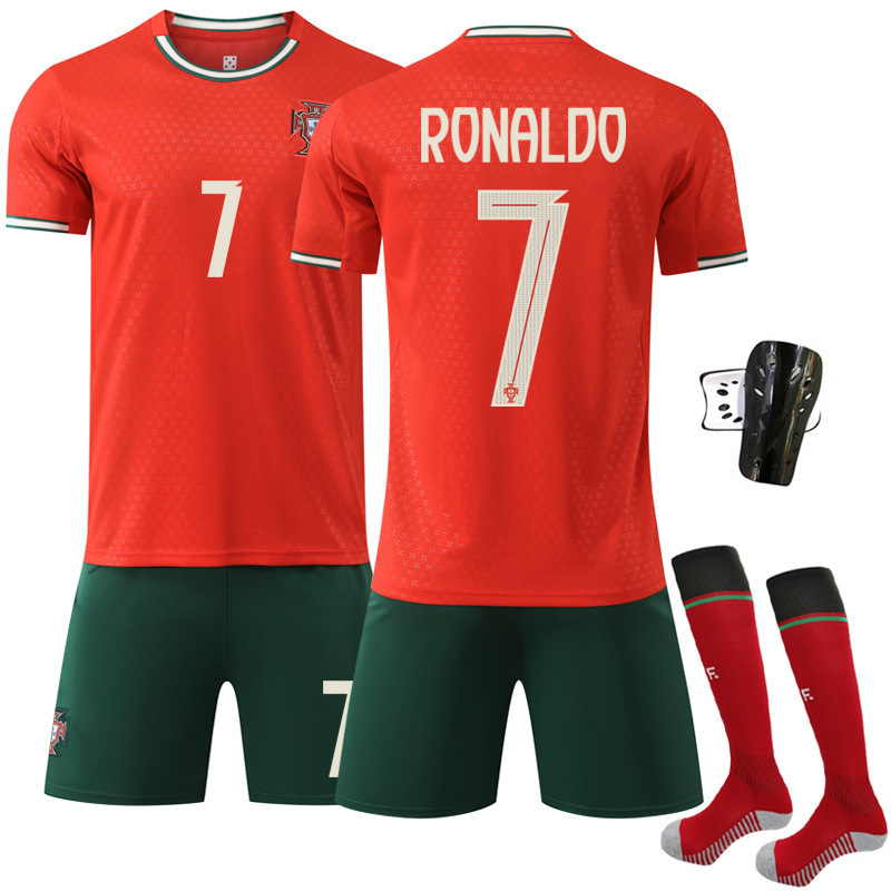 25-26 Portugal Home Football Kit No. 7 Ronaldo With Socks And Guard