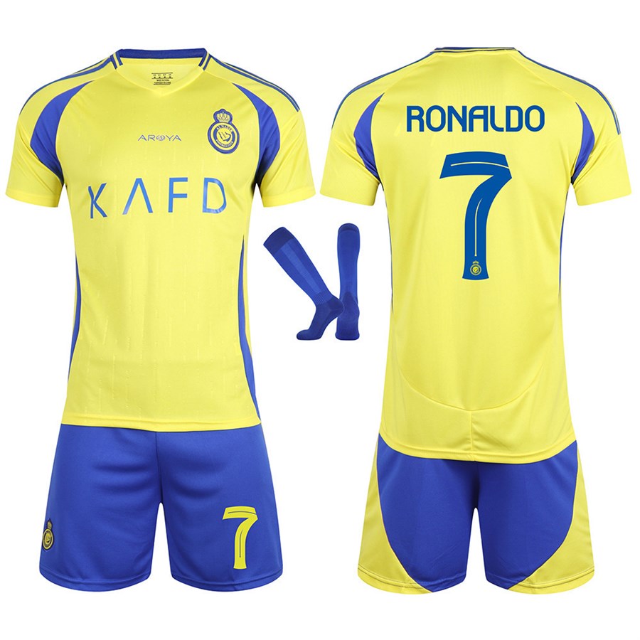 Al Nassr Victory Football Kit No. 7 Ronaldo With Socks