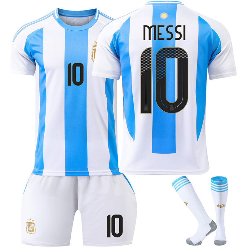 Argentina Home Football Kit No. 10 Messi With Socks