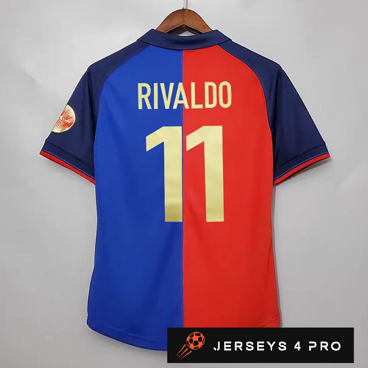 Barcelona Centenary Edition No.11 Rivaldo Retro Football Jersey