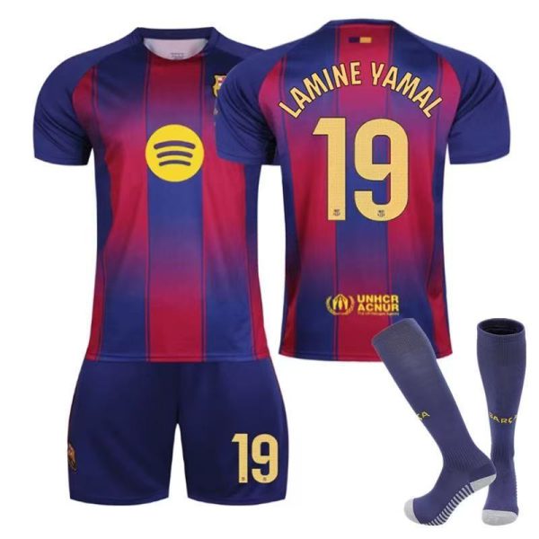 Barcelona Football Kit No. 19 Yamal With Socks