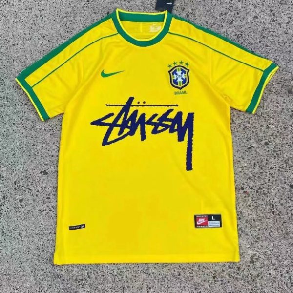 Brazil Football Jersey Stussy 1998 Edition