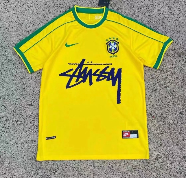 Brazil Football Jersey Stussy 1998 Edition