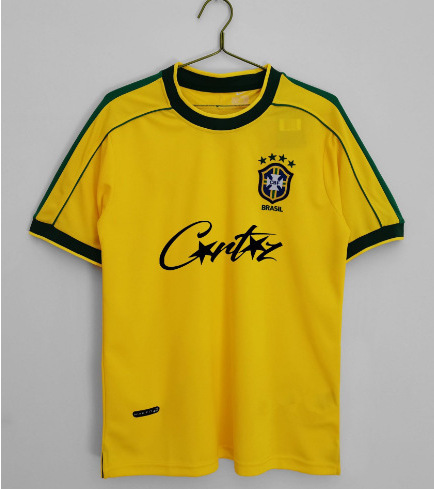 Brazil Home Football Jersey 1998 Season Customization