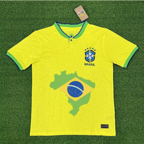 Brazil Home Football Jersey 2022 Map Edition