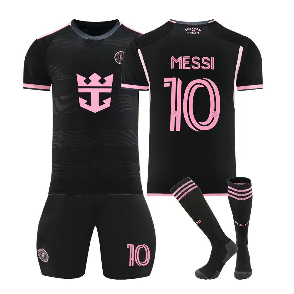 Inter Miami Black Football Kit No. 10 Messi With Socks