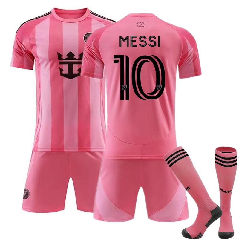 Inter Miami Pink Football Kit No. 10 Messi With Socks