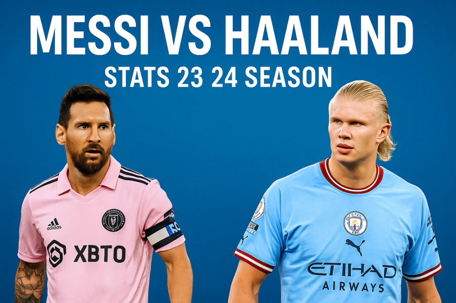 Messi Vs Haaland Stats 23 24 Season