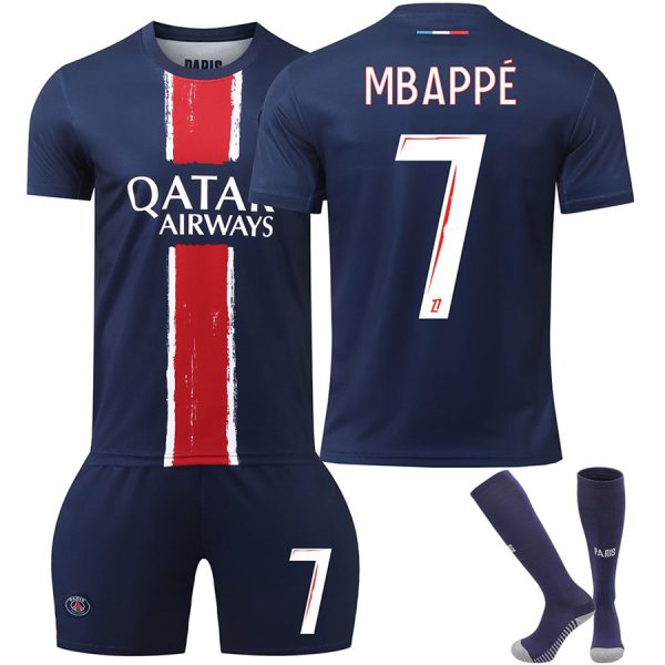 Paris Saint-Germain Home Football Kit No. 7 Mbappe With Socks