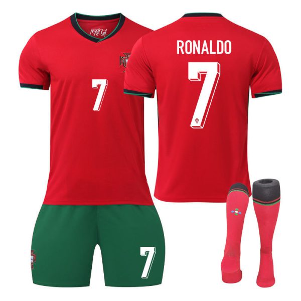 Portugal Home Football Kit No. 7 Ronaldo With Socks
