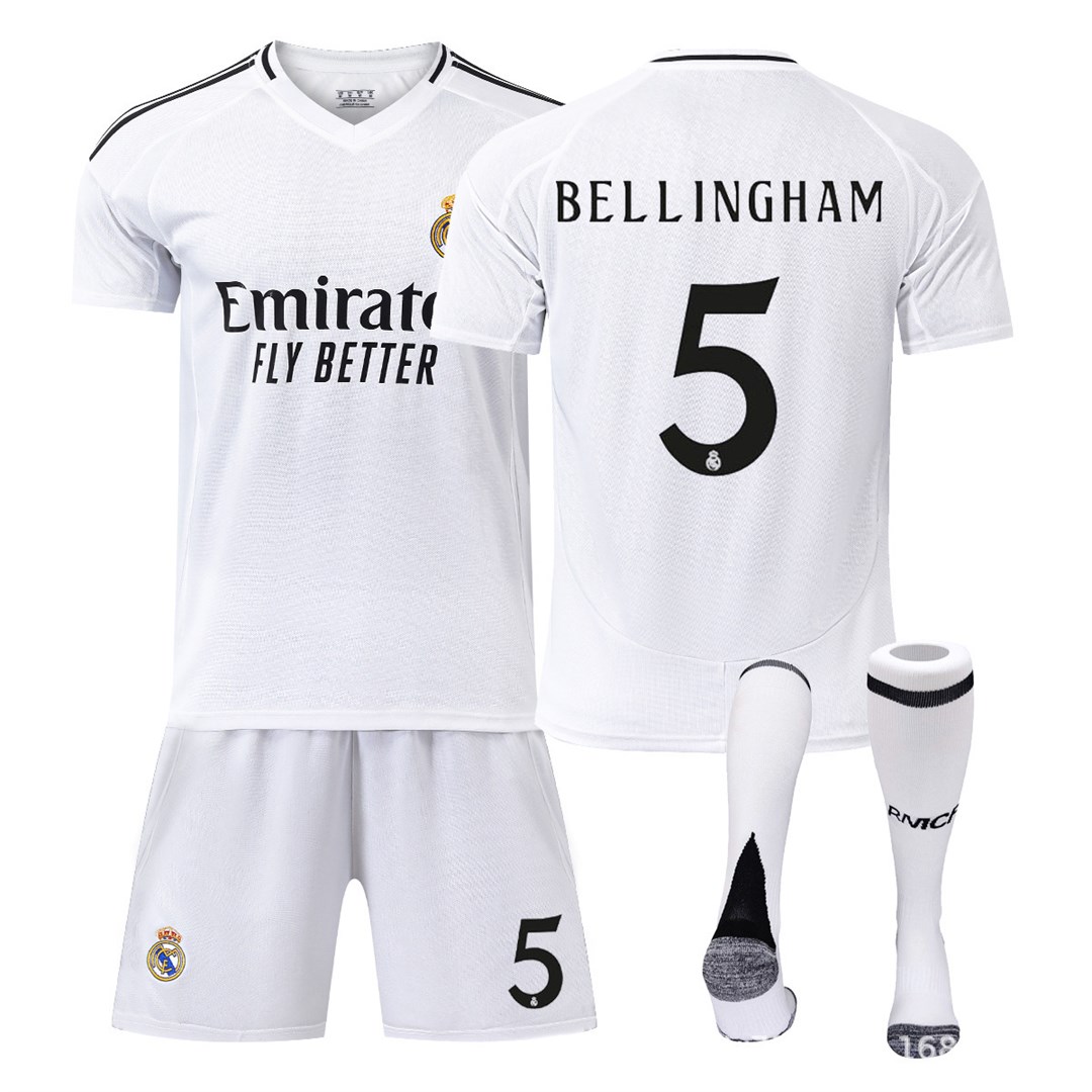 Real Madrid Home Football Kit No. 5 Bellingham With Socks
