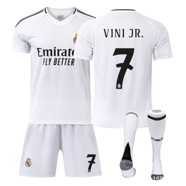 Real Madrid Home Football Kit No. 7 Vinicius With Socks