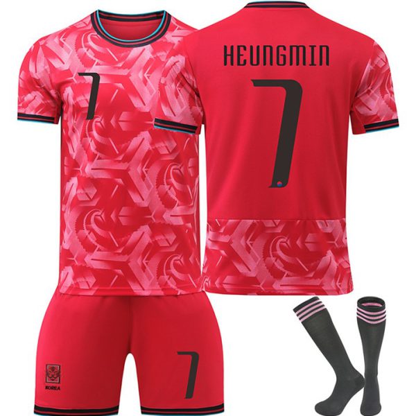 South Korea Home Football Kit No. 7 Son Heung-Min With Socks