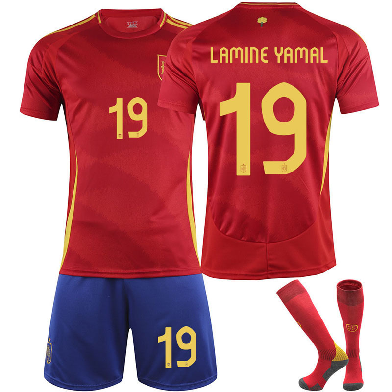 Spain Home Football Kit No. 19 Yamal With Socks
